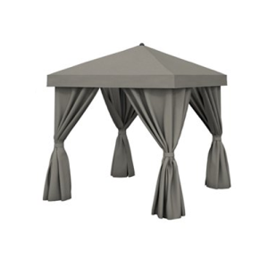 Aluminum Cabana, 12' Square w/ Fabric Curtains & Vent